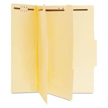 Six-Section Classification Folders, 2" Expansion, 2 Dividers, 6 Fasteners, Letter Size, Manila Exterior, 15/Box