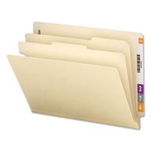 Six-Section Manila End Tab Classification Folders, 2" Expansion, 2 Dividers, 6 Fasteners, Letter Size, Manila, 10/Box