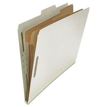Six-Section Pressboard Classification Folders, 2" Expansion, 2 Dividers, 6 Fasteners, Legal Size, Gray Exterior, 10/Box