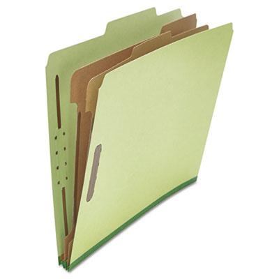 View larger image of Six-Section Pressboard Classification Folders, 2" Expansion, 2 Dividers, 6 Fasteners, Letter Size, Green Exterior, 10/Box