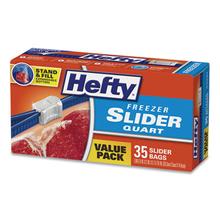 Hefty Slider Bags, 2.5 gal, 0.9 mil, 14.38 x 9, Clear, 108/Carton
