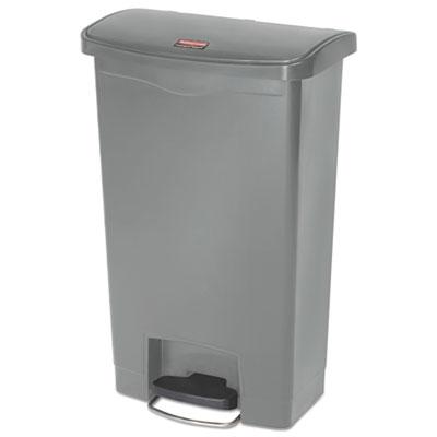 View larger image of Slim Jim Streamline Resin Step-On Container, Front Step Style, 13 gal, Polyethylene, Gray
