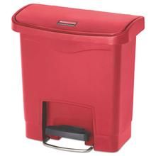 Slim Jim Streamline Resin Step-On Container, Front Step Style, 4 gal, Polyethylene, Red