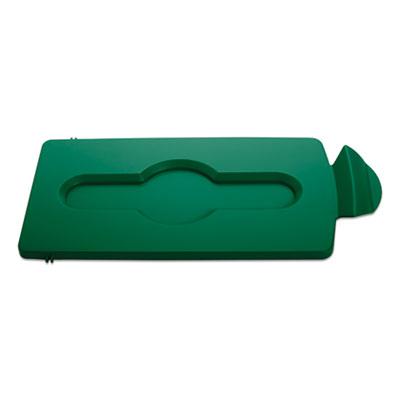 View larger image of Slim Jim Single Stream Recycling Top for Slim Jim Containers, 8w x 16.5d x 0.5h, Green