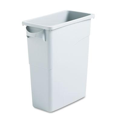 View larger image of Slim Jim Waste Container with Handles, 15.9 gal, Plastic, Light Gray