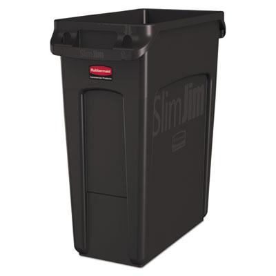 View larger image of Slim Jim with Venting Channels, 16 gal, Plastic, Black