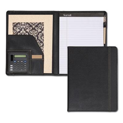 View larger image of Slimline Padfolio, Leather-Look/Faux Reptile Trim, Writing Pad, Black