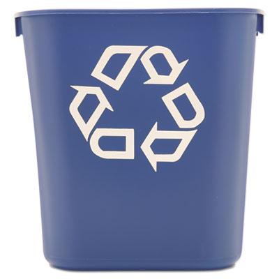 View larger image of Deskside Recycling Container, Small, 13.63 qt, Plastic, Blue