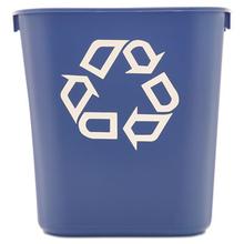 Deskside Recycling Container, Small, 13.63 qt, Plastic, Blue