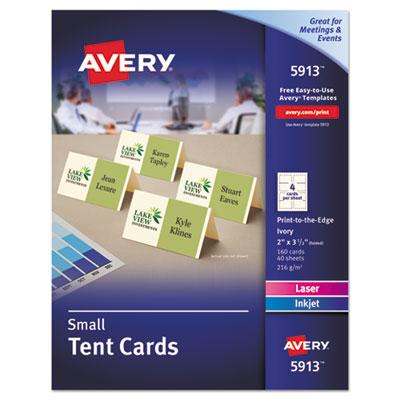 View larger image of Small Tent Card, Ivory, 2 x 3 1/2, 4 Cards/Sheet, 160/Box