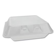 SmartLock Foam Hinged Lid Container, Large, 3-Compartment, 9 x 9.25 x 3.25, White, 150/Carton