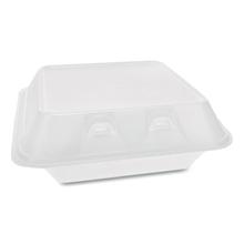 SmartLock Foam Hinged Lid Container, Medium, 3-Compartment, 8 x 8.5 x 3, White, 150/Carton