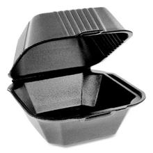 SmartLock Foam Hinged Lid Container, Sandwich, 5.75 x 5.75 x 3.25, Black, 504/Carton
