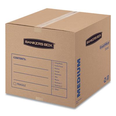 View larger image of SmoothMove Basic Moving Boxes, Regular Slotted Container (RSC), Medium, 18" x 18" x 16", Brown/Blue, 20/Bundle
