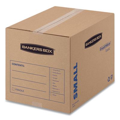 View larger image of SmoothMove Basic Moving Boxes, Regular Slotted Container (RSC), Small, 12" x 16" x 12", Brown/Blue, 25/Bundle