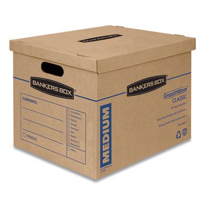 View larger image of SmoothMove Classic Moving/Storage Boxes, Half Slotted Container (HSC), Medium, 15" x 18" x 14", Brown/Blue, 8/Carton