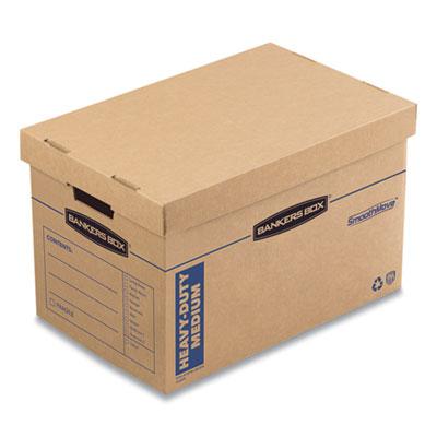 View larger image of SmoothMove Maximum Strength Moving Boxes, Half Slotted Container (HSC), Medium, 12.25" x 18.5" x 12", Brown/Blue, 8/Pack