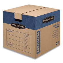 SmoothMove Prime Moving/Storage Boxes, Hinged Lid, Regular Slotted Container, Medium, 18" x 18" x 16", Brown/Blue, 8/Carton
