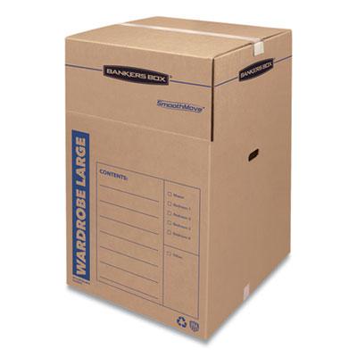 View larger image of SmoothMove Wardrobe Box, Regular Slotted Container (RSC), 24" x 24" x 40", Brown/Blue, 3/Carton