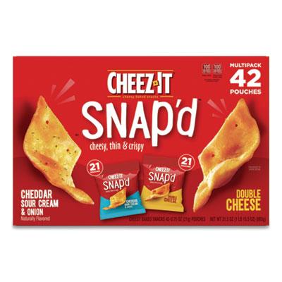 View larger image of Snap'd Crackers Variety Pack, Cheddar Sour Cream and Onion; Double Cheese, 0.75 oz Bag, 42/Carton
