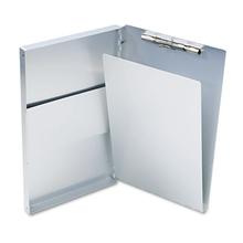 Snapak Aluminum Side-Open Forms Folder, 1/2" Clip Cap, 8 1/2 x 14 Sheets, Silver