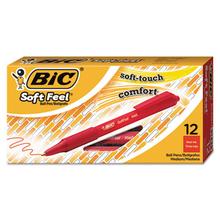 Soft Feel Retractable Ballpoint Pen, Medium 1mm, Red Ink/Barrel, Dozen