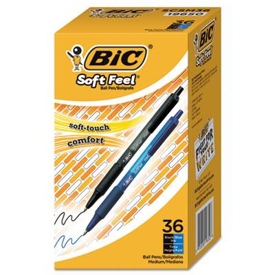 View larger image of Soft Feel Retractable Ballpoint Pen Value Pack, 1mm, Assorted Ink/Barrel, 36/Pack