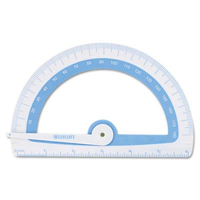 View larger image of Soft Touch School Protractor with Antimicrobial Product Protection, Plastic, 6" Ruler Edge, Assorted Colors