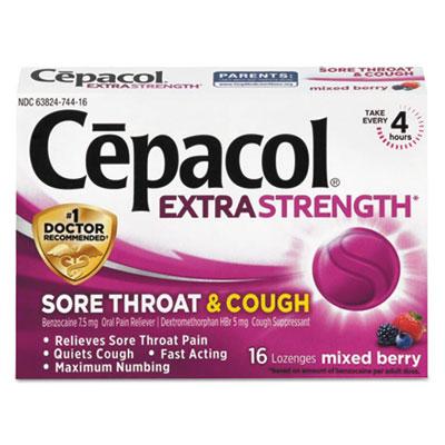 View larger image of Sore Throat and Cough Lozenges, Mixed Berry, 16/Pack, 24 Packs/Carton