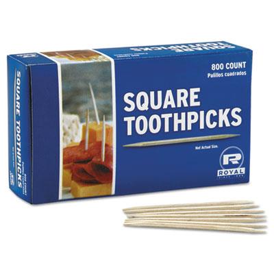 View larger image of Square Wood Toothpicks, 2 3/4", Natural, 800/Box, 24 Boxes/Carton