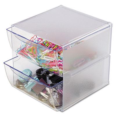View larger image of Stackable Cube Organizer, 2 Drawers, 6 x 7 1/8 x 6, Clear