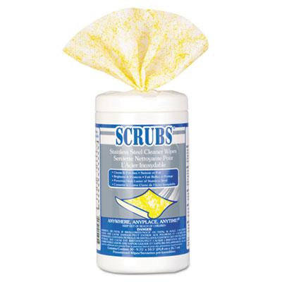 View larger image of Stainless Steel Cleaner Towels, 1-Ply, 9.75 x 10.5, Lemon Scent, 30/Canister, 6 Canisters/Carton