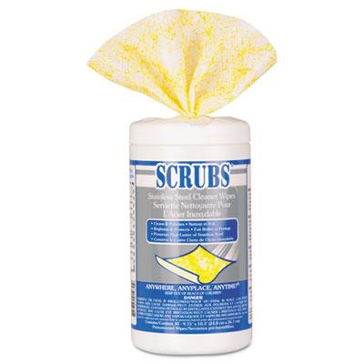 View larger image of Stainless Steel Cleaner Towels, 1-Ply, 9.75 x 10.5, Lemon Scent, 30/Canister