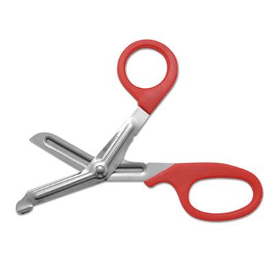 View larger image of Stainless Steel Office Snips, 7" Long, 1.75" Cut Length, Red Offset Handle