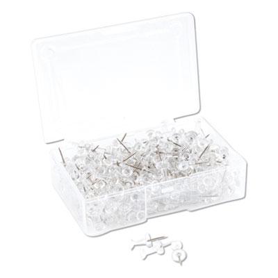 View larger image of Standard Push Pins, Plastic, Clear, Clear Head/Silver Pin, 0.44", 200/Pack