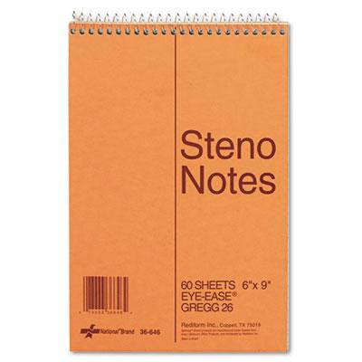 View larger image of Standard Spiral Steno Pad, Gregg Rule, Brown Cover, 60 Eye-Ease Green 6 X 9 Sheets