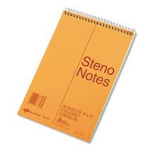 Standard Spiral Steno Pad, Gregg Rule, Brown Cover, 80 Eye-Ease Green 6 X 9 Sheets