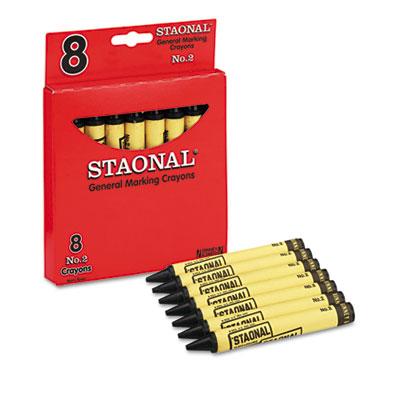 View larger image of Staonal Marking Crayons, Black, 8/Box