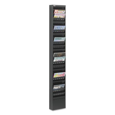 View larger image of Steel Magazine Rack, 23 Compartments, 10w x 4d x 65.5h, Black