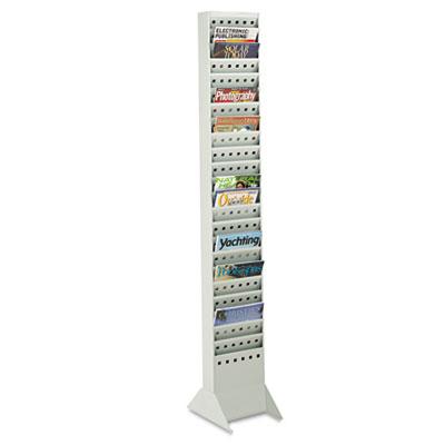 View larger image of Steel Magazine Rack, 23 Compartments, 10w x 4d x 65.5h, Gray