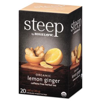 View larger image of steep Tea, Lemon Ginger, 1.6 oz Tea Bag, 20/Box