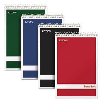 View larger image of Steno Pad, Gregg Rule, Assorted Cover Colors, 80 Green-Tint 6 X 9 Sheets, 4/pack