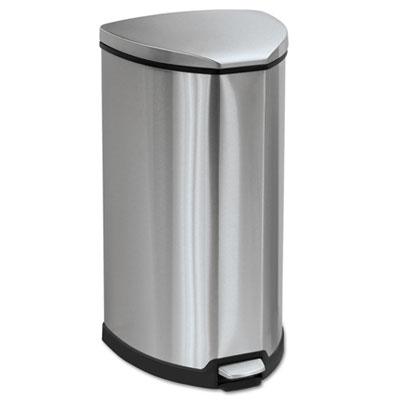 View larger image of Step-On Receptacle, 10 gal, Stainless Steel, Chrome/Black