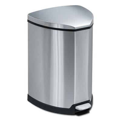 View larger image of Step-On Receptacle, 4 gal, Stainless Steel, Chrome/Black