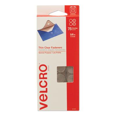 View larger image of Sticky-Back Fasteners, Removable Adhesive, 0.63" dia, Clear, 75/Pack