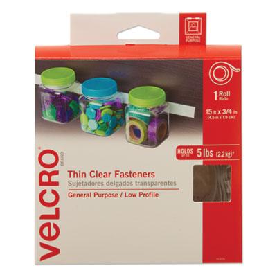 View larger image of Sticky-Back Fasteners, Removable Adhesive, 0.75" x 15 ft, Clear