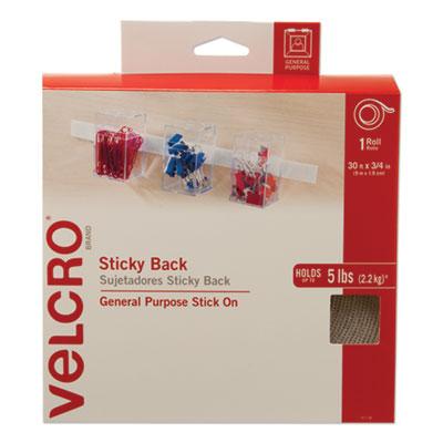 View larger image of Sticky-Back Fasteners, Removable Adhesive, 0.75" x 30 ft, White