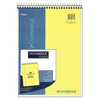 View larger image of Stiff-Back Wire Bound Notepad, Wide/legal Rule, Canary/blue Cover, 70 Canary-Yellow 8.5 X 11.5 Sheets