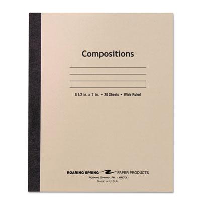 View larger image of Stitched Cover Composition Book, Wide/Legal Rule, Manila Cover, (20) 8.5 x 7 Sheets