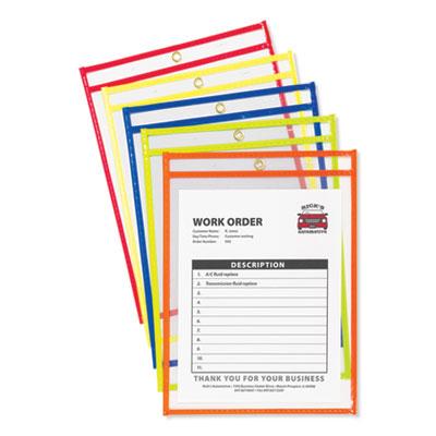 View larger image of Stitched Shop Ticket Holders, Neon, Assorted 5 Colors, 75", 9 x 12, 10/Pack